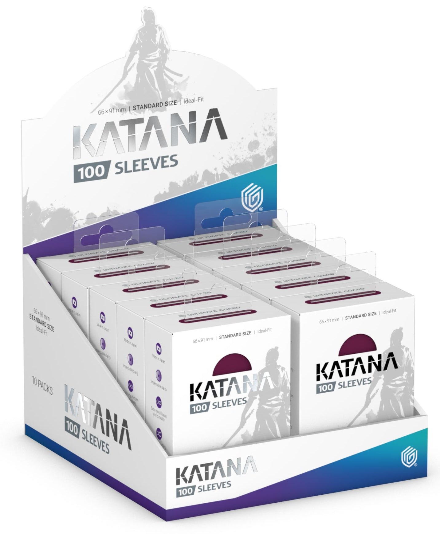 Ultimate Guard Katana Standard Size Radiant Plum Sleeves Box [10 packs]