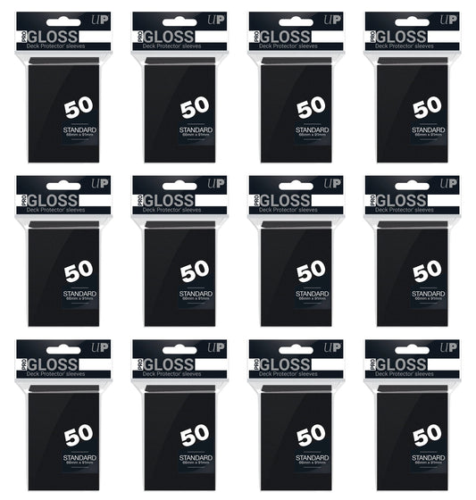 Ultra Pro Standard Size Deck Protectors Box - Black [12 packs/66mm x 91mm]