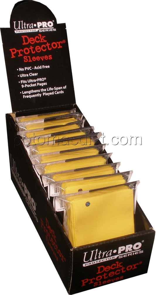 Ultra Pro Small Size Deck Protectors Box - Yellow [10 packs/62mm x 89mm] (New Hologram Location)